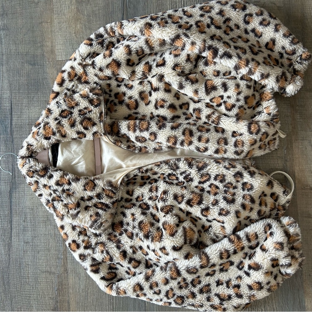 Chic Animal Print Faux Fur Coat